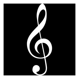 Treble Clef Decal (White)